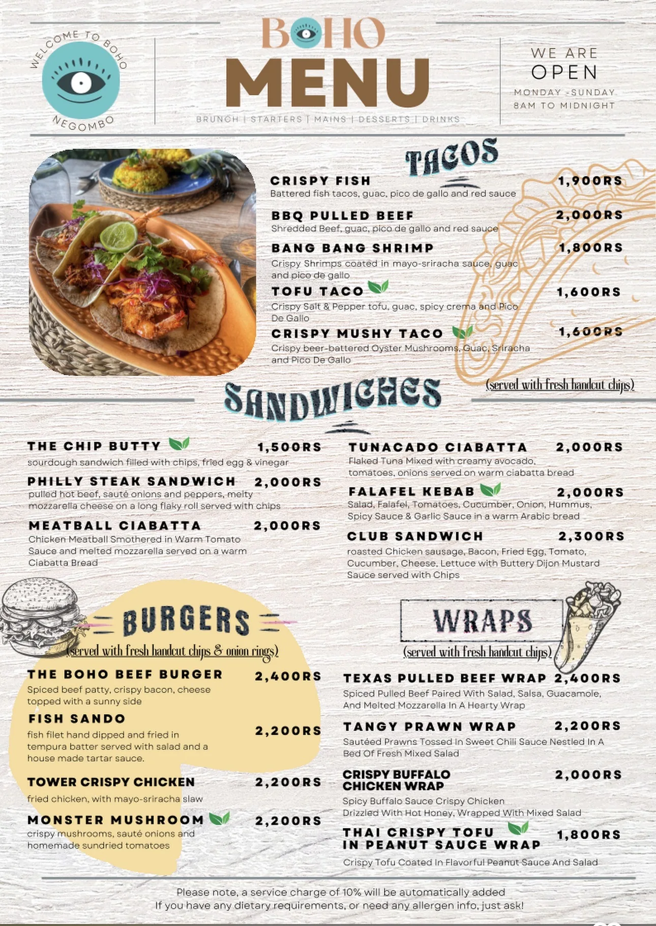 Tacos, Sandwiches & Burgers