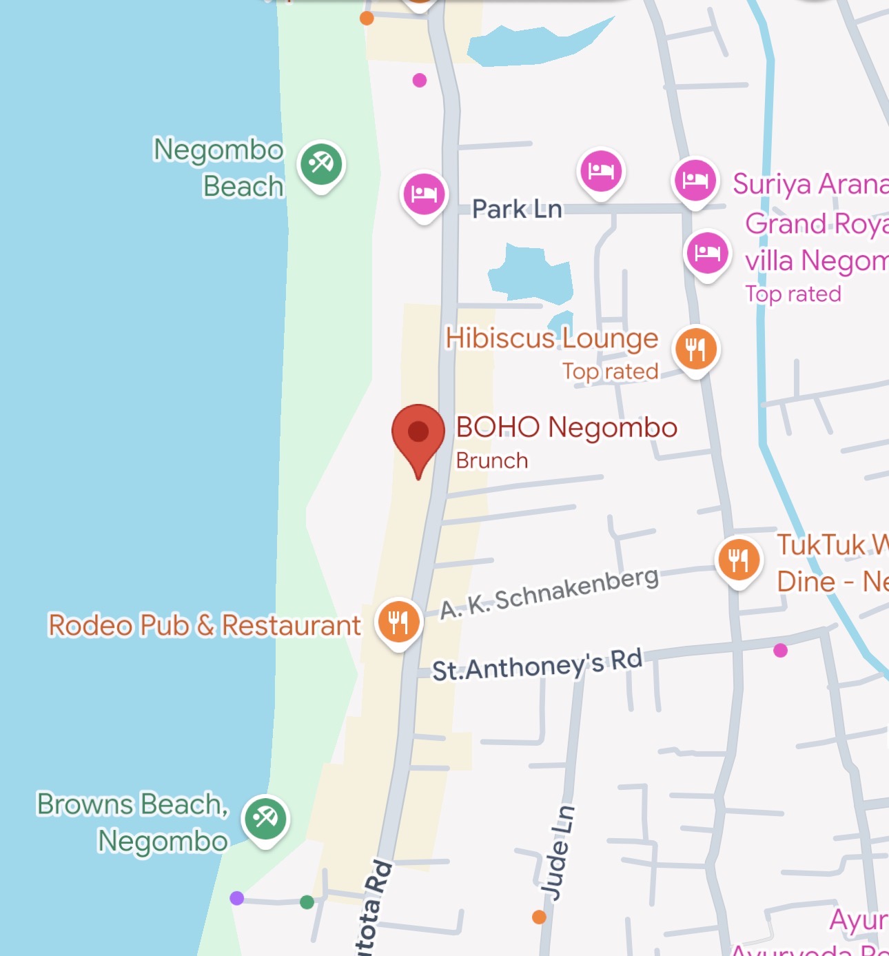 BOHO Negombo on Google Maps